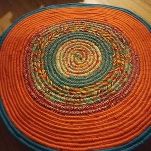Handmade round floor rug
